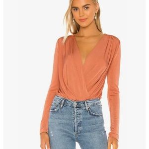 Free People Turnt Bodysuit In Ginger Pink